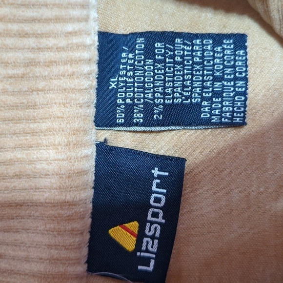 Vintage Liz Sport Corduroy Tan Jacket Shirt sz XL - Picture 6 of 8